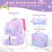 Schxuw 3Pcs Backpacks for Girls Cute Rainbow School Backpack with Lunch Bag Pen Bag Set MultiPockets Kids Backpack for Elementary Preschool ToddlerPurple