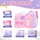 Schxuw 3Pcs Backpacks for Girls Cute Rainbow School Backpack with Lunch Bag Pen Bag Set MultiPockets Kids Backpack for Elementary Preschool ToddlerPurple