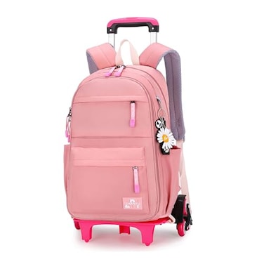 Armbq Rolling BackpackBackpack with WheelsKids Roller Backpack for Girls Boys Travel Bag on Wheels Kids Trolley School BagPink