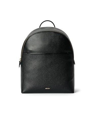 ECCO Unisex Medium Leather Backpack Black Medium