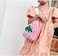 Hiflyer Pink Strawberry Sling Backpack Small Backpack for Girls Kawaii Bag Lightweight Canvas Adjustable Shoulder Strap Zipper 8x5x2 inches