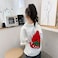 Hiflyer Small Sling Backpack Rabbit Strawberry Design Mini Backpack for Girls Adjustable Shoulder Strap Zipper Closure 8x5x2 Inches 02 liters