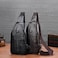 NEX GEN REMIX Crocodile Leather Sling Bag Crossbody Backpack for Men Women Unisex Black