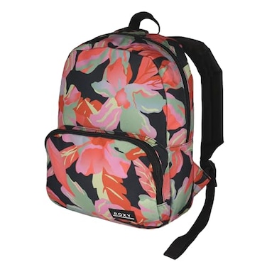 Roxy Womens Always Core Backpack Travel Everyday Carry Beach Polyester 8L Capacity Anthracite The Moves Floral