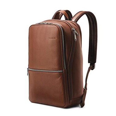 Samsonite Classic Leather Slim Backpack Cognac One Size