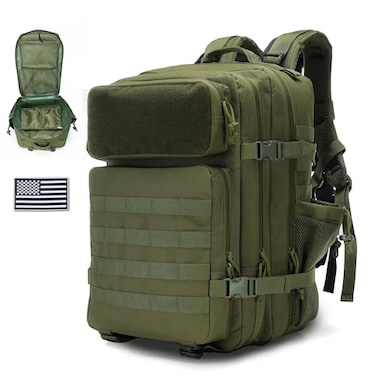 gracedon Tactical Backpack Military Molle Bag 3 Days Pack for men and Women Large Assault Rucksack 45L Green