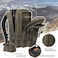 Hannibal Tactical MOLLE Assault Backpack Tactical Backpack Military Army Camping Rucksack 3Day Pack Trip wUSA Flag Patch DRings Olive
