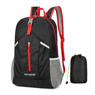 levayhill 25L Foldable Hiking BackpackSmall Packable Daypack Black