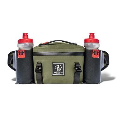 Uncharted Supply Co Waterproof Hip Pack Olive NoBounce Lightweight Fanny Pack for Running Hiking Biking QuickAccess Removable Bottle Holders Adjustable Fit WeatherResistant Design