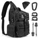 G4Free Large Tactical EDC Sling Bag Backpack Military Molle Bag Single Strap Shoulder Backpack for Men Black