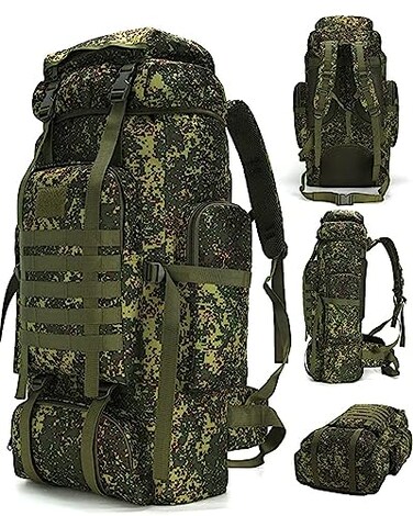 King'sGuard 70L Camping Hiking Military Tactical Backpack Outdoor Water Repellent Adjustable Sport Bag