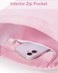 BAVELOE Drawstring Backpack with Mesh Pocket Water Resistant String Beach Swim Sports Gym for Women Men Pink