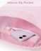 BAVELOE Drawstring Backpack with Mesh Pocket Water Resistant String Beach Swim Sports Gym for Women Men Pink