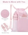 BAVELOE Drawstring Backpack with Mesh Pocket Water Resistant String Beach Swim Sports Gym for Women Men Pink