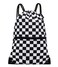 HOLYLUCK Drawstring Backpack Bag Sport Gym Sackpack Black and white grid