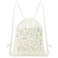 MOSITU Small Floral Drawstring Backpack Cute Flower Cotton Canvas Backpack for Women Gift Sport Gym Beach Travel