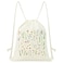 MOSITU Small Floral Drawstring Backpack Cute Flower Cotton Canvas Backpack for Women Gift Sport Gym Beach Travel