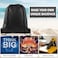 PLULON 2Pcs Drawstring Bags Bulk Black Drawstring Backpack String Backpack Cinch Sack Sport Gym Backpack Bags for Yoga Traveling Outdoor Sports