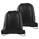 PLULON 2Pcs Drawstring Bags Bulk Black Drawstring Backpack String Backpack Cinch Sack Sport Gym Backpack Bags for Yoga Traveling Outdoor Sports