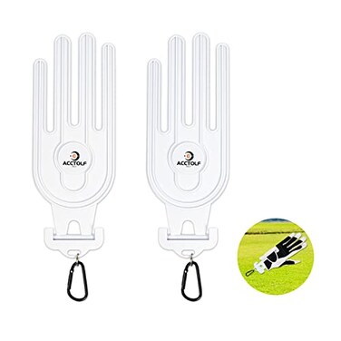 ACCTOLF Golf Glove Holder 2PCS Durable Golf Gloves Stretcher with Hook for Golf Bag Accessories Holder Hanger Keeper Dryer Shaper Tool for Golfer Gloves Maintenance