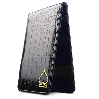 CRAFTSMAN GOLF Crocodile Pattern Golf Scorecard Holder and Yardage Book Cover Case Protector Black