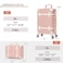 Apelila 2 Piece Vintage Luggage Set PU Leather Luggage with Spinner Wheels Lightweight Suitcase for Travel 2012 Retro Pink 2012