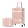 Apelila 2 Piece Vintage Luggage Set PU Leather Luggage with Spinner Wheels Lightweight Suitcase for Travel 2012 Retro Pink 2012