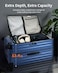 CENSIEN Luggage Sets 2 Pieces 20 Inch Carry On Luggage and 29 Inch Checked Luggage with Spinner Wheels Lightweight ABSPC Hardshell Trunk Suitcases with Aluminum Frame Top Opening Blue 2029
