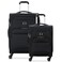 DELSEY PARIS Sky Max 20 Softside Expandable Luggage with Spinner Wheels Black 2Piece Set 2124