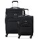 DELSEY PARIS Sky Max 20 Softside Expandable Luggage with Spinner Wheels Black 2Piece Set 2124