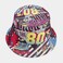 Quanhaigou Reversible Printed Bucket HatSummer Beach Outdoor Cap Back to 80S