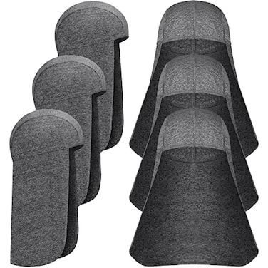Sintege 6 Pieces Hard Hat Sun Shade Cooling Skull Cap Sun Neck Protector Quick Dry Neck Shade for Women MenDark Grey