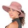 XuoAz Womens Summer Sun Hat Beach Hat Wide Brim Outdoor UV Protection Hat Packable Mesh Bucket Hat with Ponytail Hole