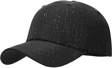 Malaxlx Black Waterproof Baseball Cap for Men Women Breathable UPF50 Sport Outdoor Caps Quick Dry Adjustable Rain Hat