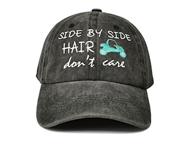 Hepandy Embroidered Side by Side Hair Dont Care Hat Cycling Baseball Cap Gifts for Women Adjustable Cotton Snapback Dad Hat