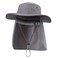 Home Prefer Mens Sun Hat with Neck Flap Quick Dry UV Protection Caps Fishing Hat Dark Grey