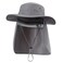 Home Prefer Mens Sun Hat with Neck Flap Quick Dry UV Protection Caps Fishing Hat Dark Grey