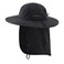 Home Prefer Outdoor Mens UPF50 Sun Hat Wide Brim Fishing Hat with Neck Flap Black