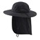 Home Prefer Outdoor Mens UPF50 Sun Hat Wide Brim Fishing Hat with Neck Flap Black