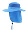 Home Prefer Outdoor UPF50 Mesh Sun Hat Wide Brim Fishing Hat with Neck Flap Blue