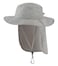 Home Prefer UPF50 Mens Sun Hat with Neck Flap Wide Brim Mesh Fishing Hat Windproof Safari Hat Light Grey