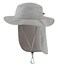 Home Prefer UPF50 Mens Sun Hat with Neck Flap Wide Brim Mesh Fishing Hat Windproof Safari Hat Light Grey