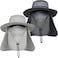 29 IYEBRAO IYEBRAO 2 Pack Mens Outdoor Sun Hat with Face Neck Flap UV Protection for Fishing Hiking Garden 2 PackDark GrayLight Gray