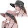 29 IYEBRAO IYEBRAO 2 Pack Womens Ponytail Sun Hat UV Protection Bucket Hats Foldable Wide Brim Summer Boonie Beach Cap Fishing HikingPink Grey