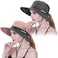 29 IYEBRAO IYEBRAO 2 Pack Womens Ponytail Sun Hat UV Protection Bucket Hats Foldable Wide Brim Summer Boonie Beach Cap Fishing HikingPink Grey