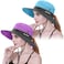 29 IYEBRAO IYEBRAO 2 Pack Womens Ponytail Sun Hat UV Protection Bucket Hats Foldable Wide Brim Summer Boonie Beach Cap Fishing HikingPurple Sky Blue