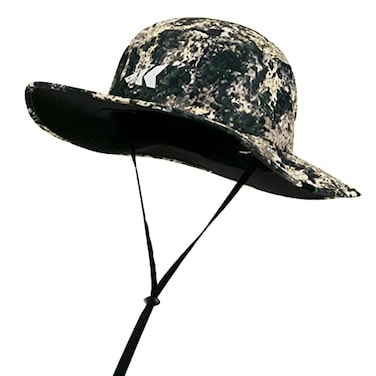 KastKing New Safari Fishing Hat for Men Unique Pattern Boonie Hat Sun Protection Adjustable Breathable Hiking Hats Boulder Camo Origins Brown