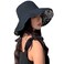 MIFULGOO Reversible Floral Sun Hats UV Protection UPF Packable Wide Brim Chin Strap Women Black