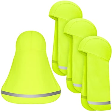 Sintege 4 Pieces Sun Shade Hat Neck Sun Shade Hat Cooling Skull CapFluorescent Yellow