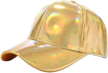 Malaxlx Trendy Metallic Gold Baseball Cap for Women Men Adjustable Party Baseball Hat Casual Sports Hat